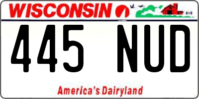 WI license plate 445NUD