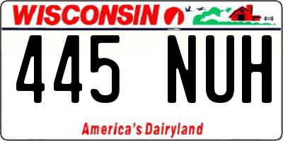 WI license plate 445NUH