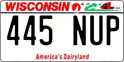 WI license plate 445NUP