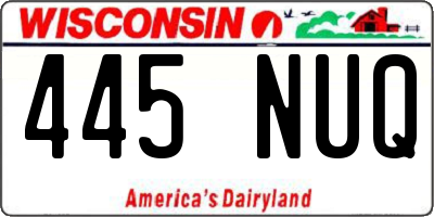 WI license plate 445NUQ