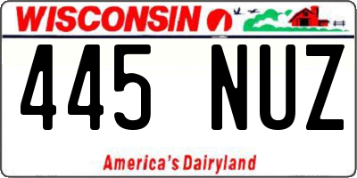 WI license plate 445NUZ