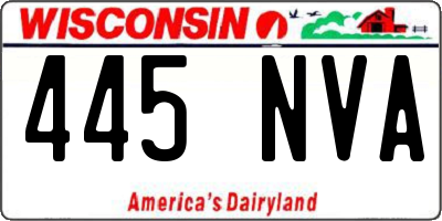 WI license plate 445NVA
