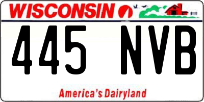 WI license plate 445NVB