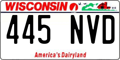 WI license plate 445NVD
