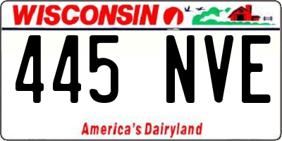 WI license plate 445NVE