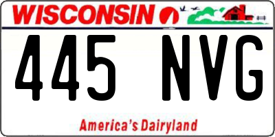 WI license plate 445NVG