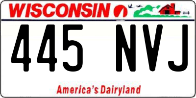 WI license plate 445NVJ