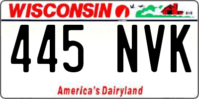 WI license plate 445NVK