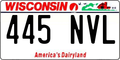 WI license plate 445NVL