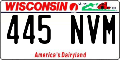 WI license plate 445NVM