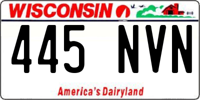 WI license plate 445NVN