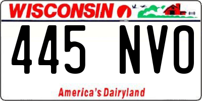 WI license plate 445NVO