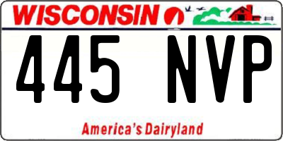 WI license plate 445NVP