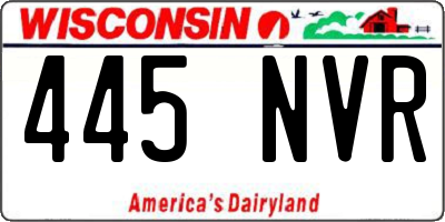WI license plate 445NVR