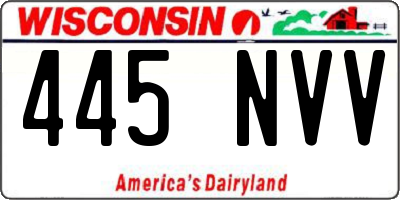 WI license plate 445NVV