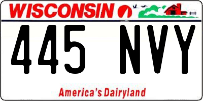 WI license plate 445NVY