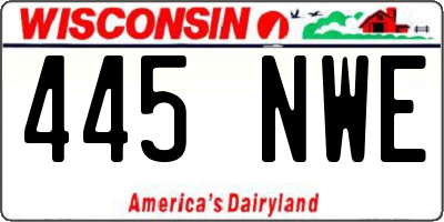 WI license plate 445NWE