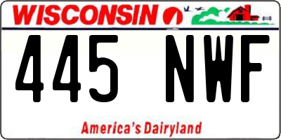 WI license plate 445NWF