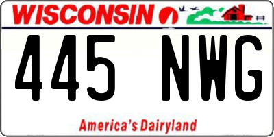 WI license plate 445NWG