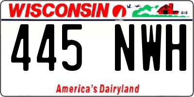 WI license plate 445NWH