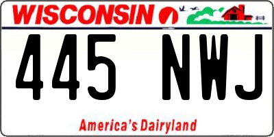 WI license plate 445NWJ