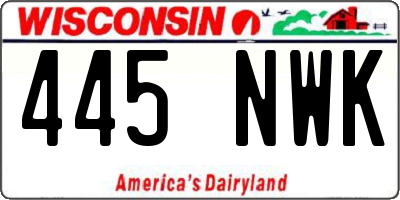 WI license plate 445NWK