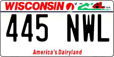 WI license plate 445NWL