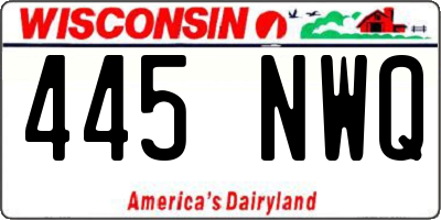 WI license plate 445NWQ