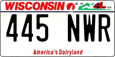 WI license plate 445NWR