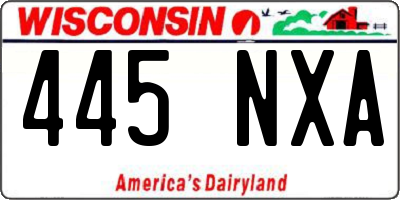 WI license plate 445NXA