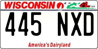 WI license plate 445NXD