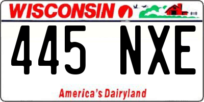 WI license plate 445NXE