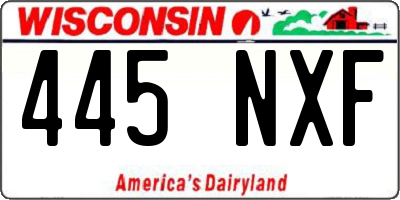 WI license plate 445NXF