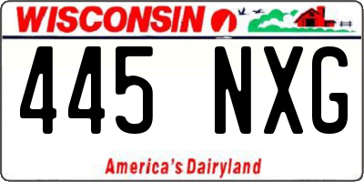 WI license plate 445NXG