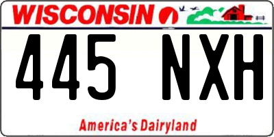 WI license plate 445NXH