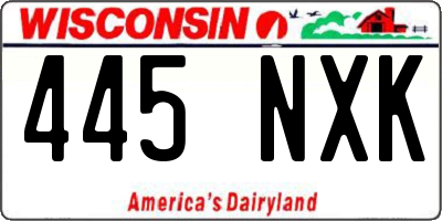 WI license plate 445NXK