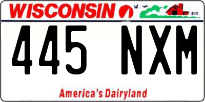 WI license plate 445NXM