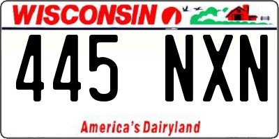 WI license plate 445NXN