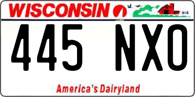 WI license plate 445NXO
