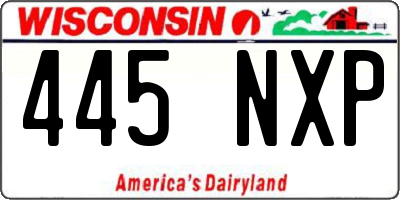 WI license plate 445NXP