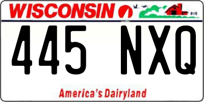 WI license plate 445NXQ