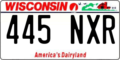 WI license plate 445NXR
