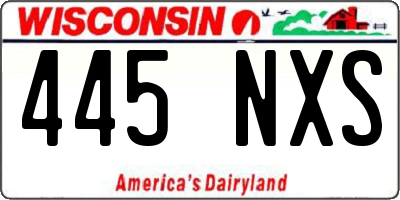 WI license plate 445NXS