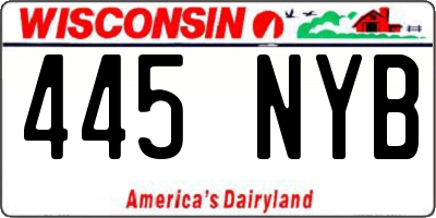 WI license plate 445NYB