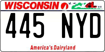 WI license plate 445NYD