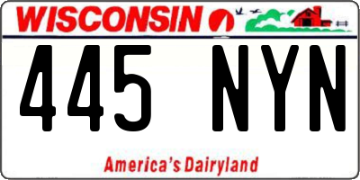 WI license plate 445NYN