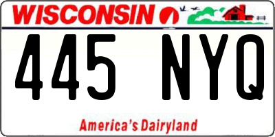 WI license plate 445NYQ