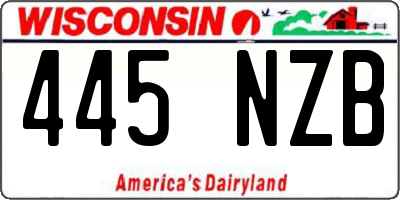 WI license plate 445NZB