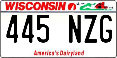 WI license plate 445NZG