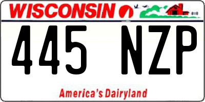 WI license plate 445NZP